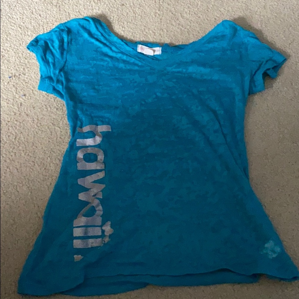 hawaiian blue cheetah print top